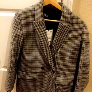 NWT Zara Plaid Blazer size XS